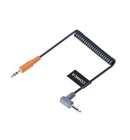 Comica Audio CVM-D-SPX 3.5mm TRS Male to Right-Angle 3.5mm TRRS Male Coiled Adapter Cable for Smartphones